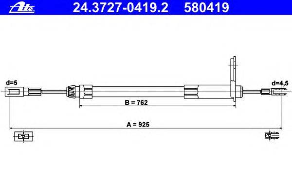 Трос, стояночная тормозная система ATE 24.3727-0419.2
