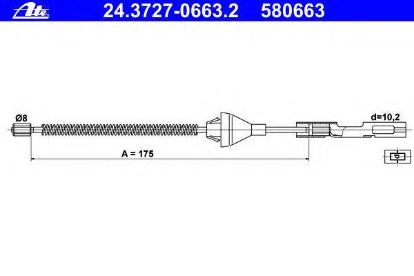 Трос, стояночная тормозная система ATE 24372706632