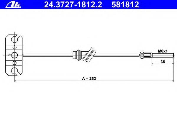 Трос, стояночная тормозная система ATE 24.3727-1812.2