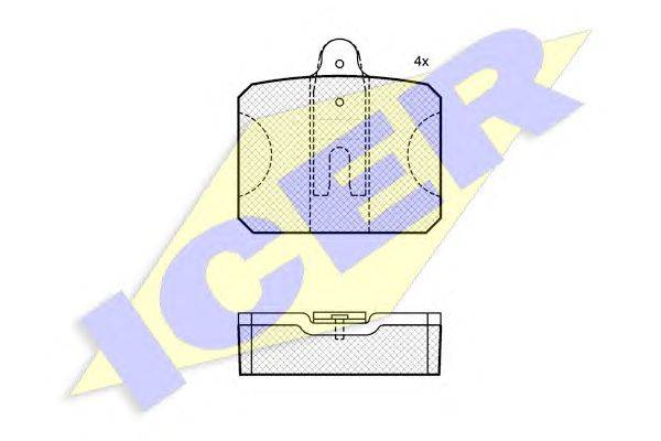 Комплект тормозных колодок, дисковый тормоз ICER 20206