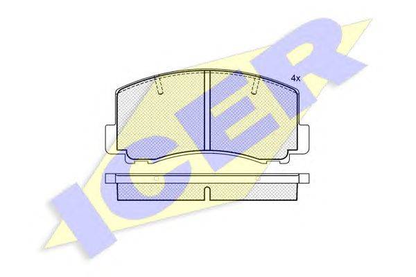 Комплект тормозных колодок, дисковый тормоз ICER 180502
