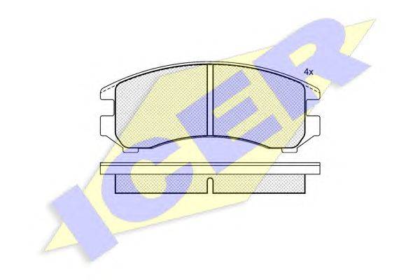 Комплект тормозных колодок, дисковый тормоз ICER 180810204