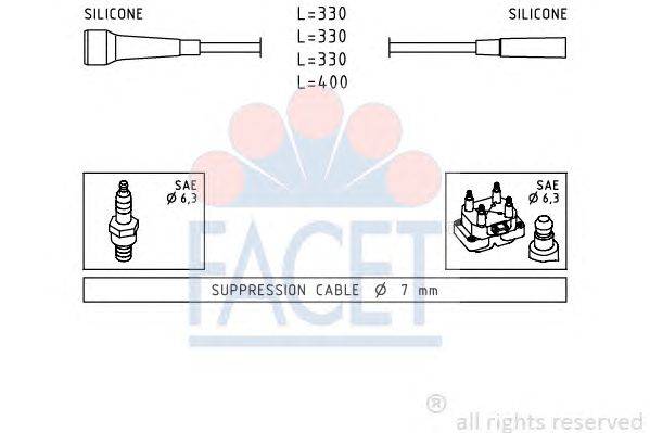Комплект проводов зажигания FACET 4.9501