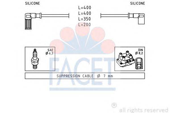 Комплект проводов зажигания FACET 49527