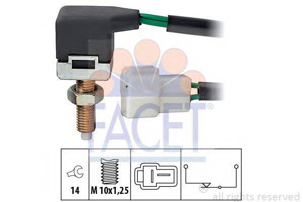 Выключатель фонаря сигнала торможения; Выключатель, привод сцепления (Tempomat) FACET 71168