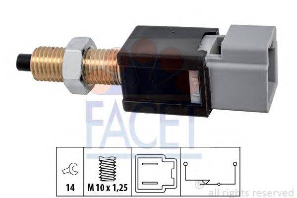 Выключатель фонаря сигнала торможения; Выключатель, привод сцепления (Tempomat) FACET 71304