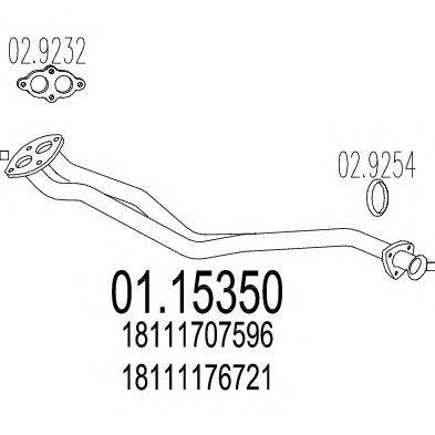 Труба выхлопного газа MTS 01.15350