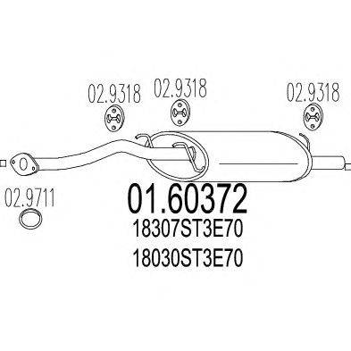 Глушитель выхлопных газов конечный MTS 01.60372