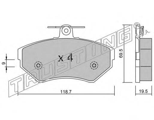 Комплект тормозных колодок, дисковый тормоз BENDIX 571955S