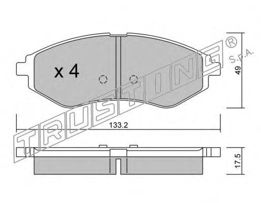 Комплект тормозных колодок, дисковый тормоз TRUSTING 5240