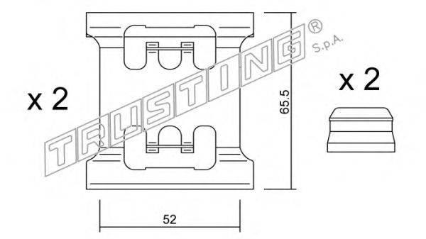 Комплектующие, колодки дискового тормоза TRUSTING KIT.065