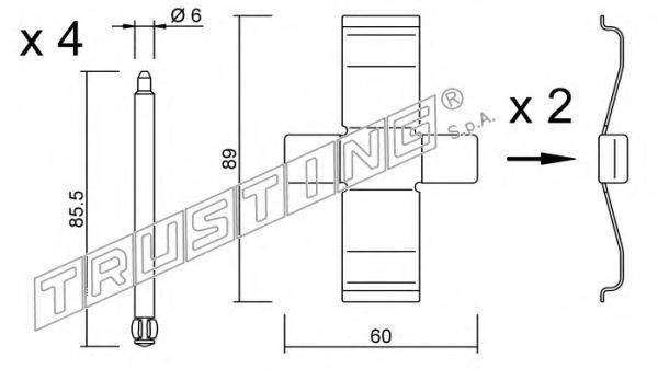 Комплектующие, колодки дискового тормоза TRUSTING KIT.076