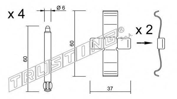 Комплектующие, колодки дискового тормоза TRUSTING KIT.084