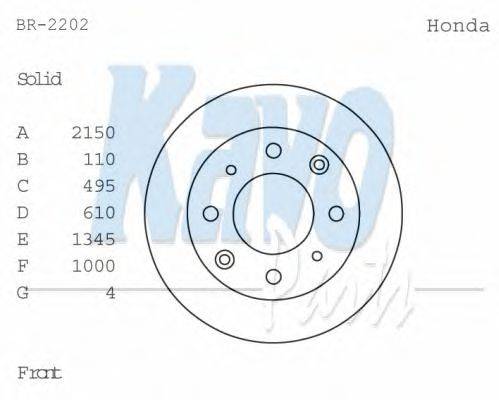 Тормозной диск KAVO PARTS BR-2202