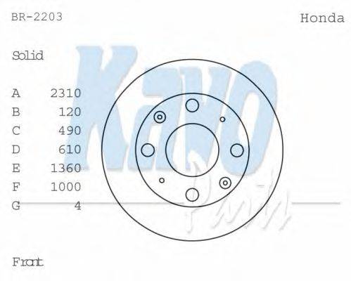 Тормозной диск KAVO PARTS BR-2203