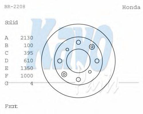 Тормозной диск KAVO PARTS BR-2208