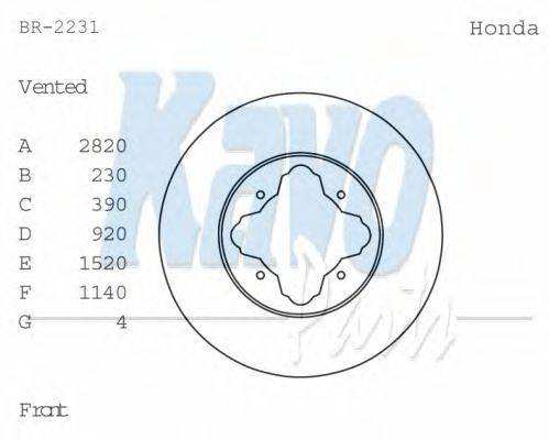 Тормозной диск KAVO PARTS BR-2231