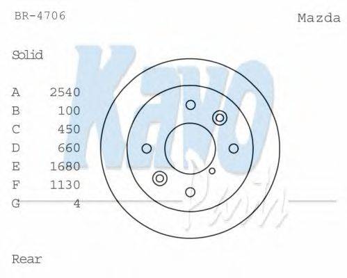 Тормозной диск KAVO PARTS BR-4706