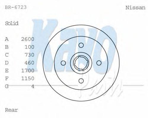 Тормозной диск KAVO PARTS BR6723