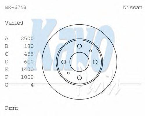 Тормозной диск KAVO PARTS BR6748