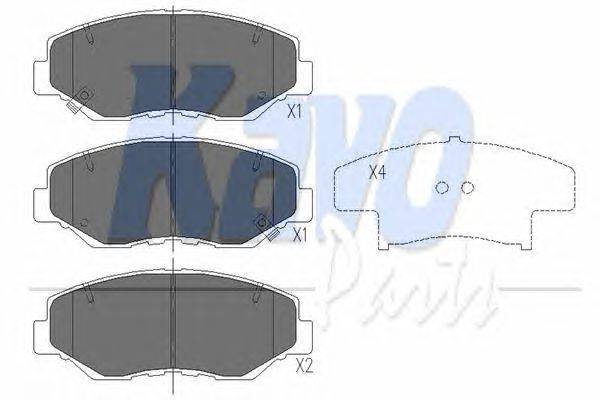 Комплект тормозных колодок, дисковый тормоз KAVO PARTS KBP2034
