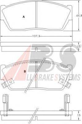 Комплект тормозных колодок, дисковый тормоз A.B.S. 36555
