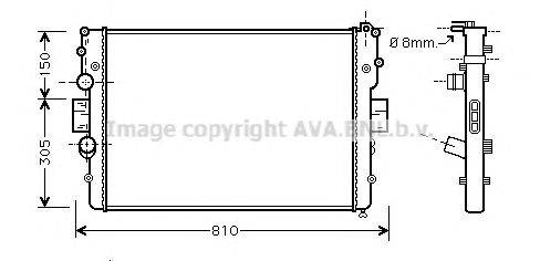 Радиатор, охлаждение двигателя AVA QUALITY COOLING IV2087