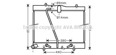 Радиатор, охлаждение двигателя AVA QUALITY COOLING TOA2433