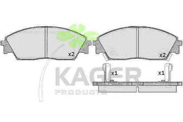 Комплект тормозных колодок, дисковый тормоз KAGER 35-0300