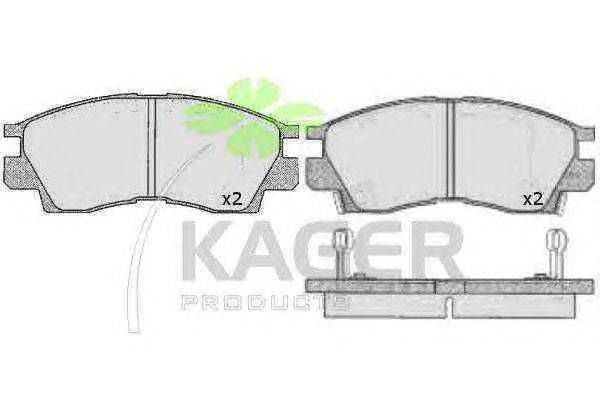 Комплект тормозных колодок, дисковый тормоз KAGER 21746