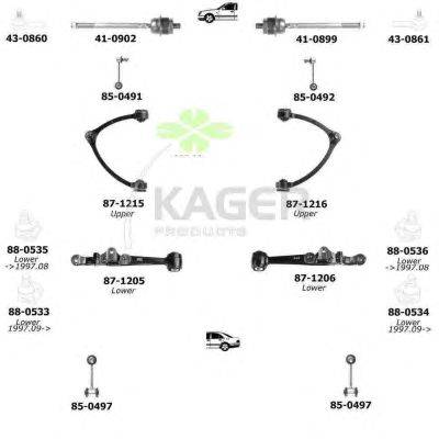 Подвеска колеса KAGER 801290