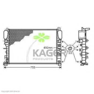 Радиатор, охлаждение двигателя KAGER 31-3568