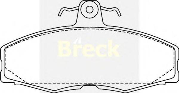 Комплект тормозных колодок, дисковый тормоз BRECK 20861