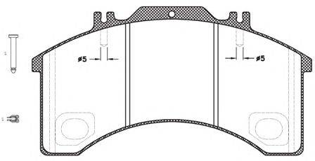 Комплект тормозных колодок, дисковый тормоз KAWE JCA49730
