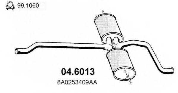 Средний глушитель выхлопных газов ASSO 04.6013
