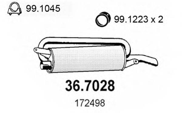 Глушитель выхлопных газов конечный ASSO 36.7028