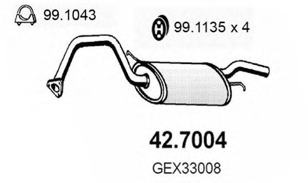 Глушитель выхлопных газов конечный ASSO 42.7004