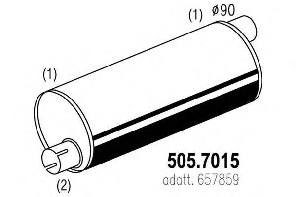 Средний / конечный глушитель ОГ ASSO 505.7015