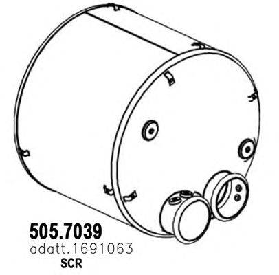 Сажевый / частичный фильтр, система выхлопа ОГ ASSO 505.7039