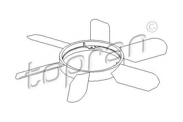 Крыльчатка вентилятора, охлаждение двигателя TOPRAN 400 996