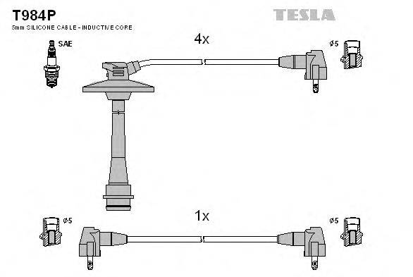 Комплект проводов зажигания TESLA T984P