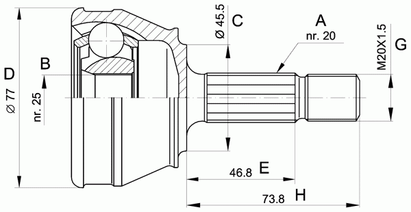 Шарнирный комплект, приводной вал OPEN PARTS CVJ5031.10