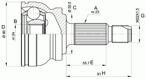 Шарнирный комплект, приводной вал OPEN PARTS CVJ5106.10
