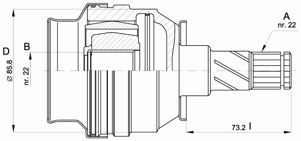 Шарнирный комплект, приводной вал OPEN PARTS CVJ5407.20