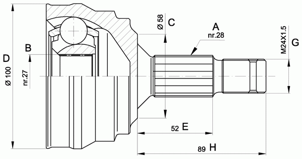 Шарнирный комплект, приводной вал OPEN PARTS CVJ5462.10