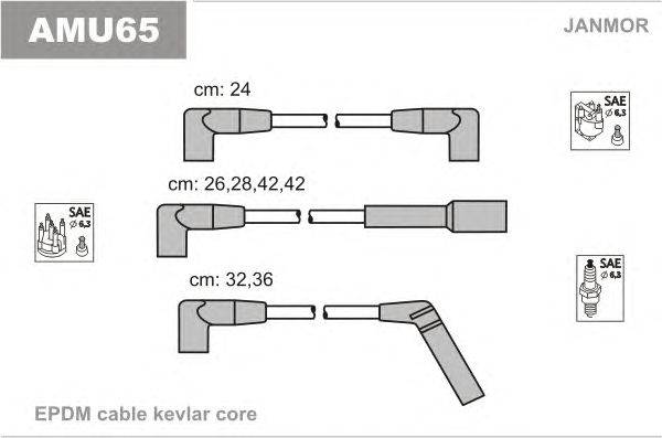 Комплект проводов зажигания JANMOR AMU65