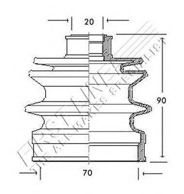 Пыльник, приводной вал FIRST LINE FCB2057