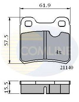 Комплект тормозных колодок, дисковый тормоз COMLINE CBP0117
