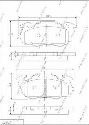 Комплект тормозных колодок, дисковый тормоз NPS 5007795