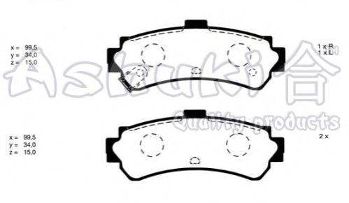 Комплект тормозных колодок, дисковый тормоз ASHUKI N011-77